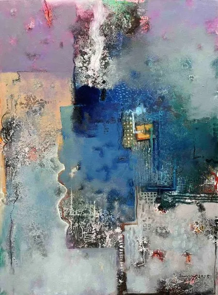 Untitled-2, mixed media, 3 x 4 feet, 2025