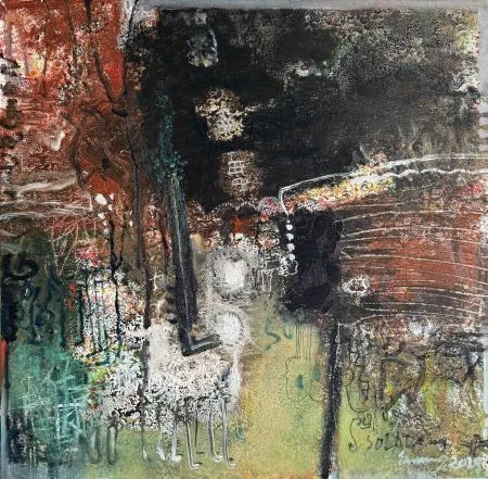 Wild symphony -3 mixed media on canvas, 2.5x2.5 feet, 2025