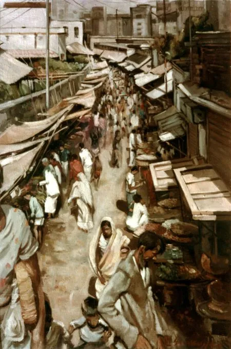 From lohar pul, oil on canvas, 3 x 4 feet,1984